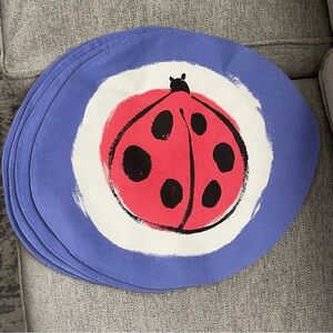 Ladybug Placemats  - Blue and Red